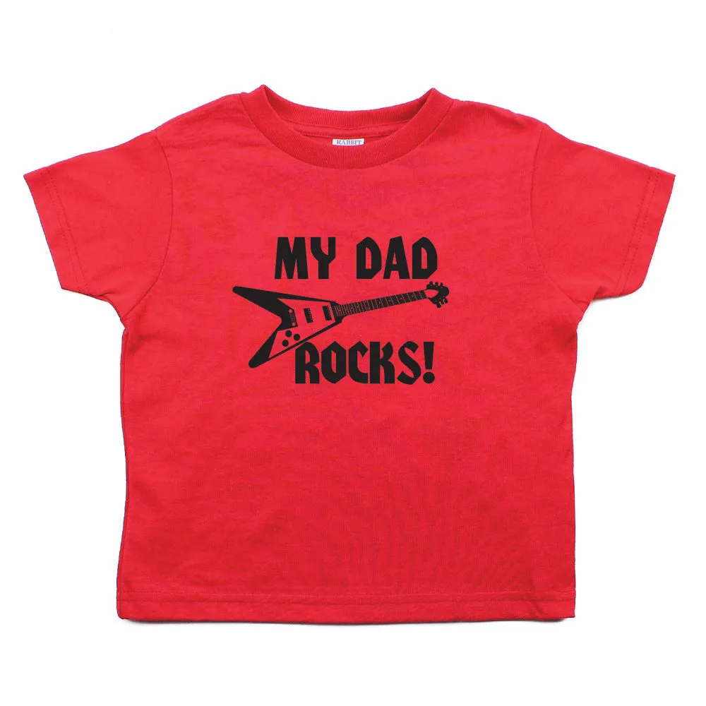 Father's Day My Dad Rocks! Guitar Toddler Short Sleeve T-Shirt
