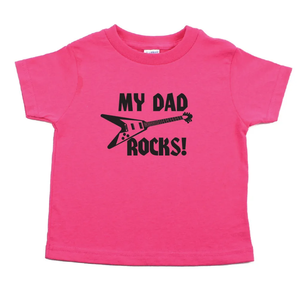 Father's Day My Dad Rocks! Guitar Toddler Short Sleeve T-Shirt