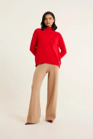 Fifi Cashmere Polo Sweater In Crimson
