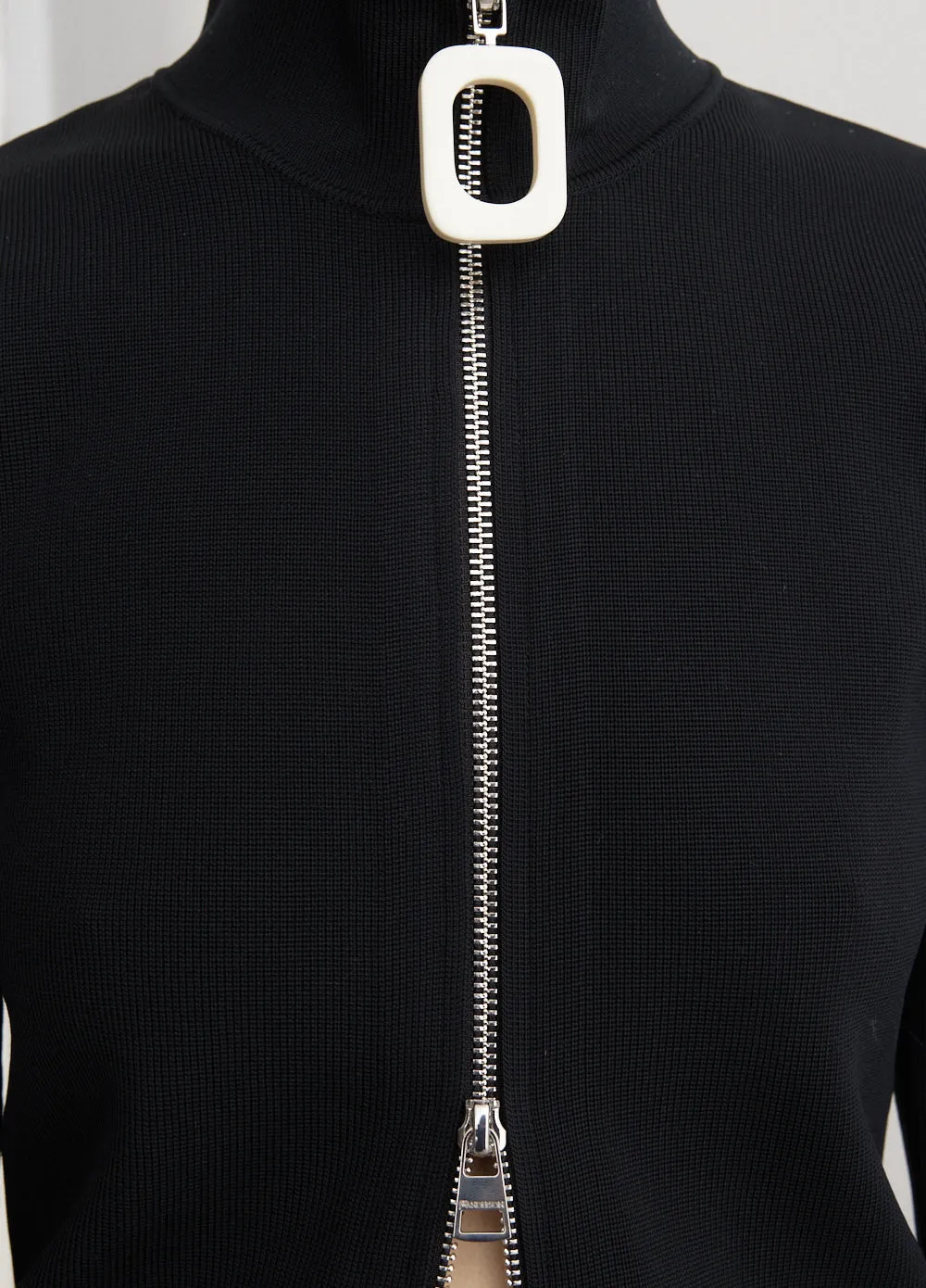 Fitted Zip Up Cardigan