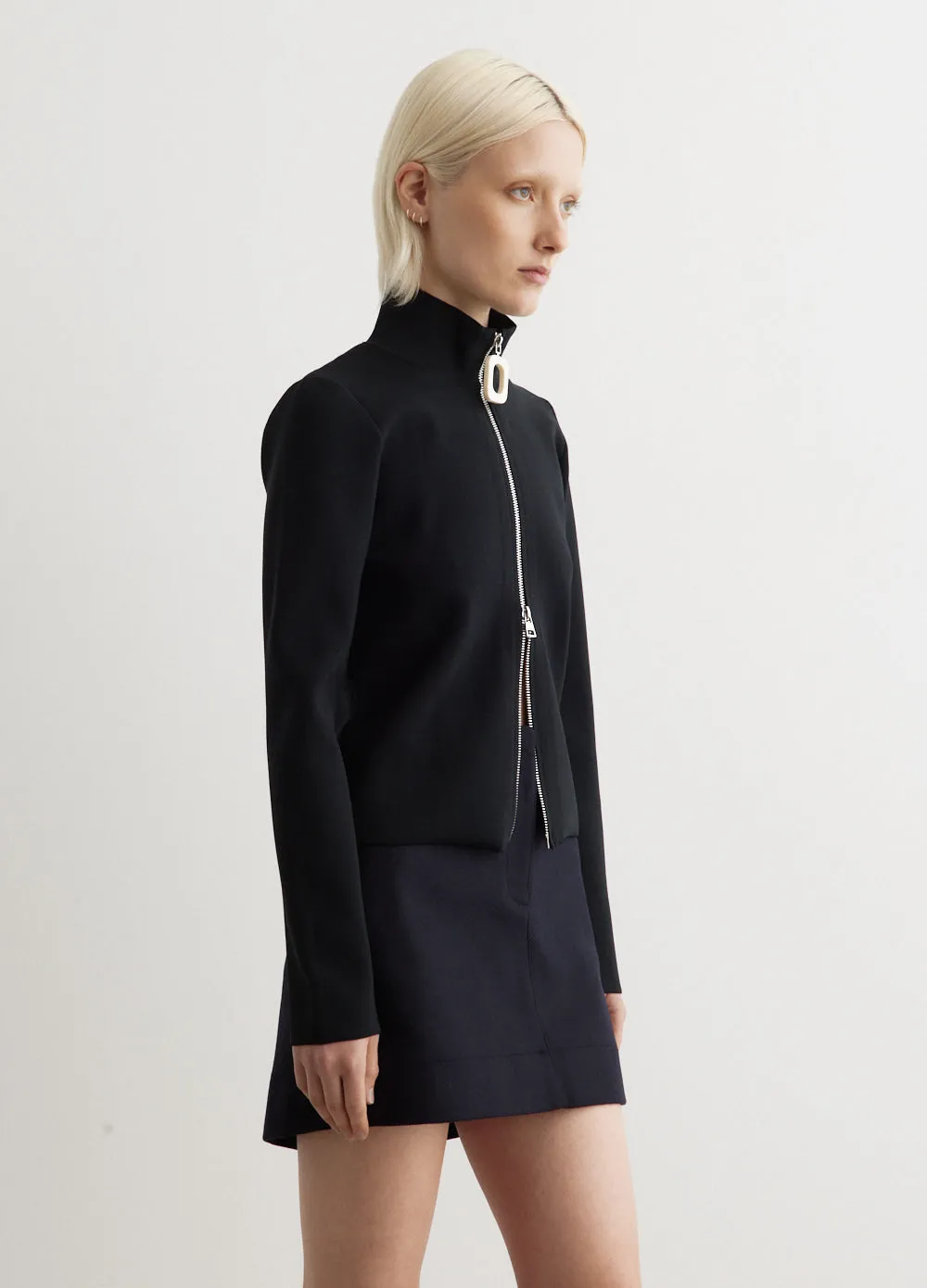 Fitted Zip Up Cardigan