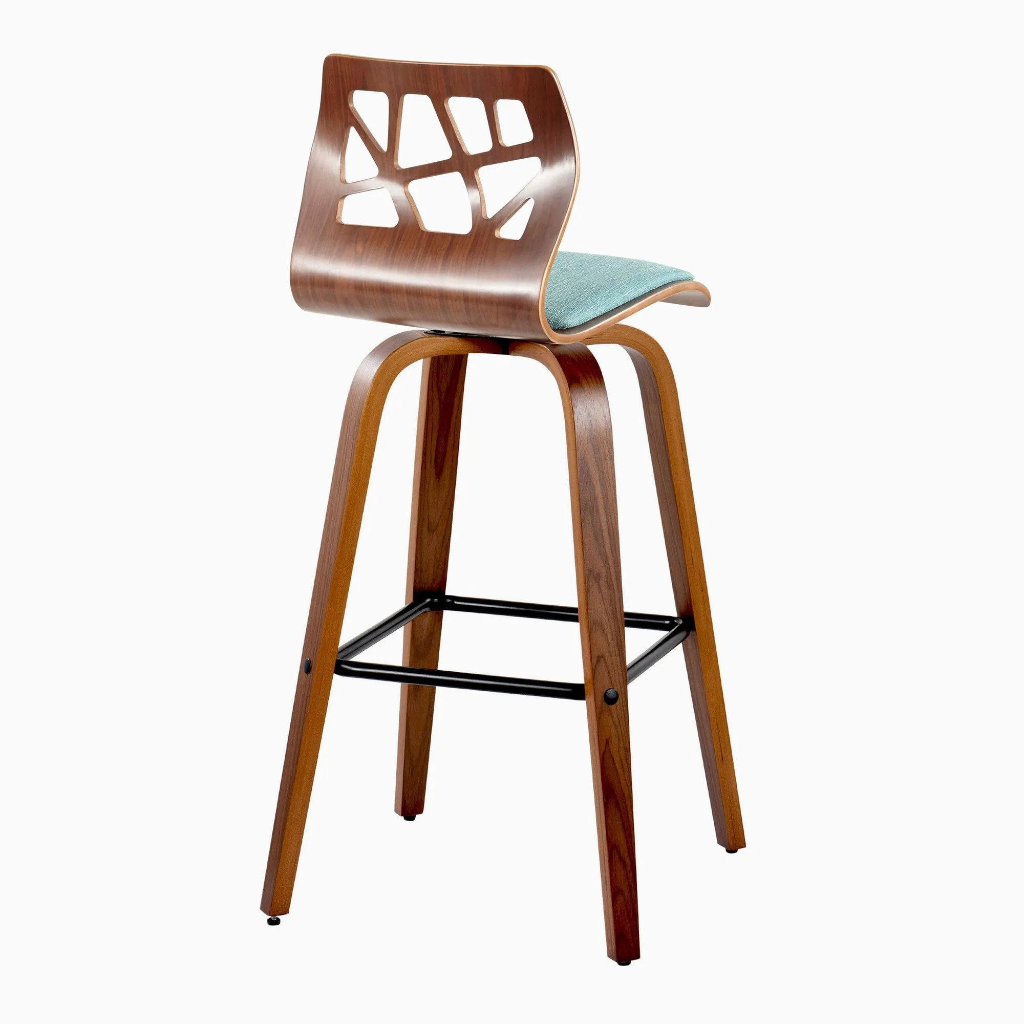 Folia 30" Fixed-Height Barstool - Set of 2 By LumiSource - B30-FOLIAFB-GRTZQ2 LGYLGYLGY2