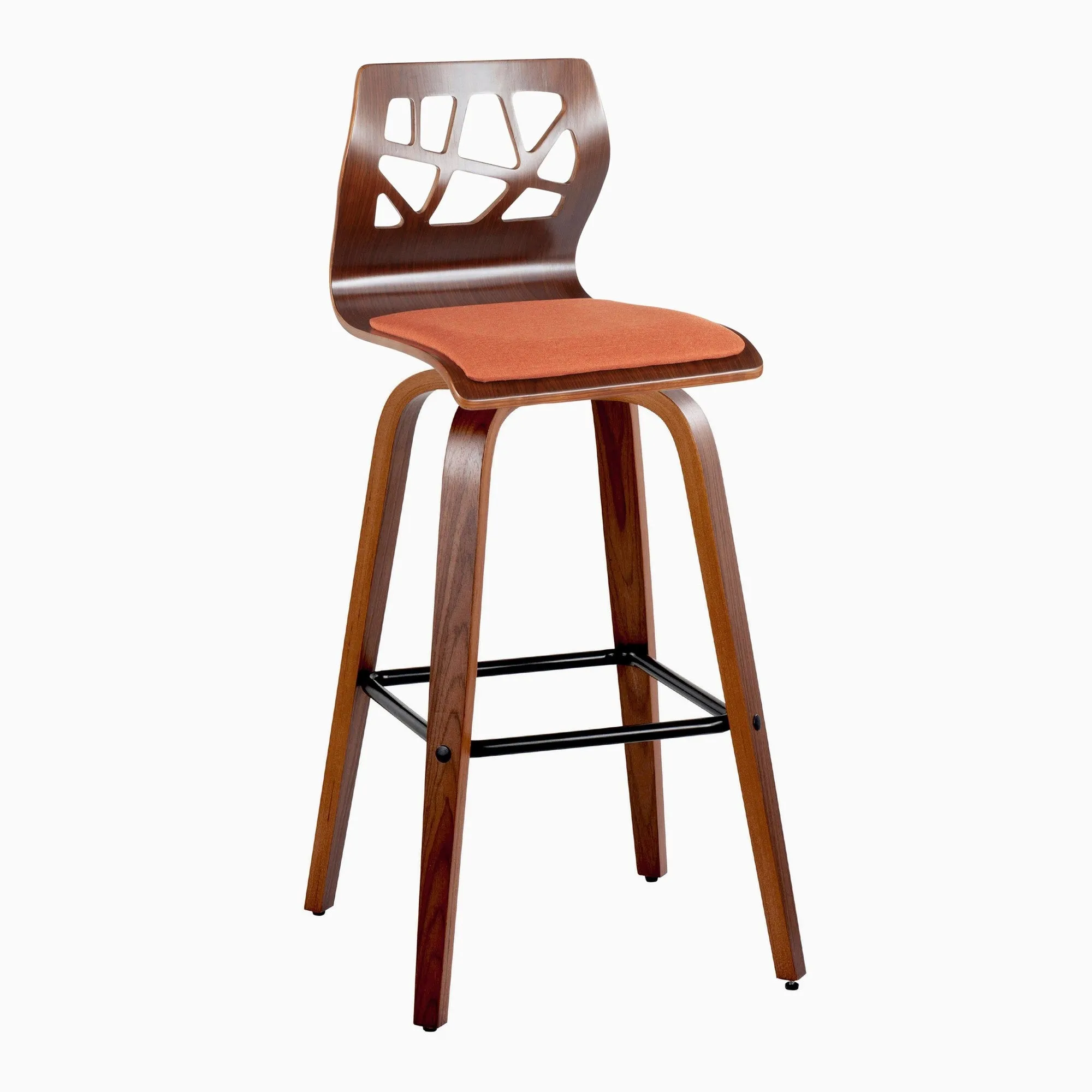 Folia 30" Fixed-Height Barstool - Set of 2 By LumiSource - B30-FOLIAFB-GRTZQ2 LGYLGYLGY2