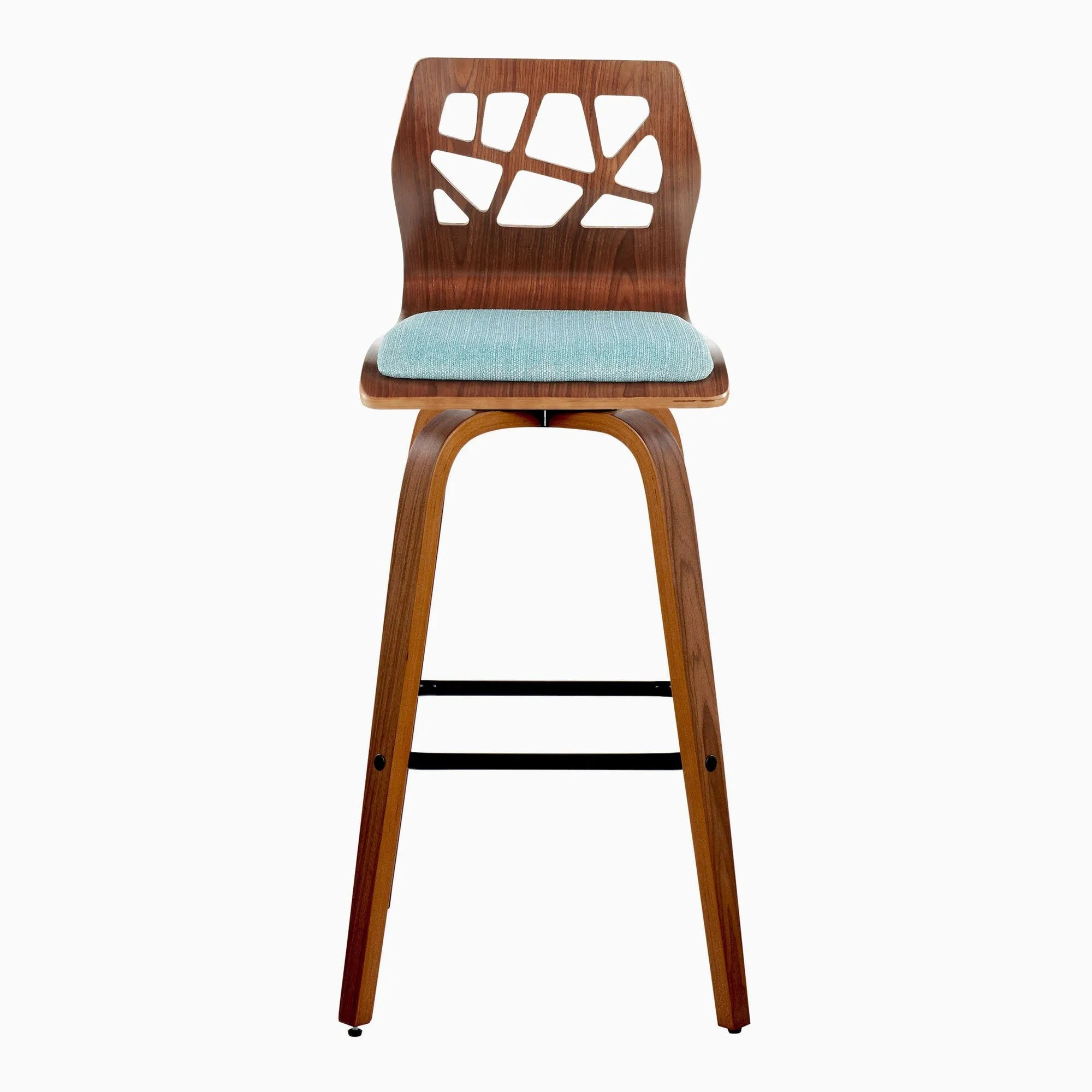 Folia 30" Fixed-Height Barstool - Set of 2 By LumiSource - B30-FOLIAFB-GRTZQ2 LGYLGYLGY2