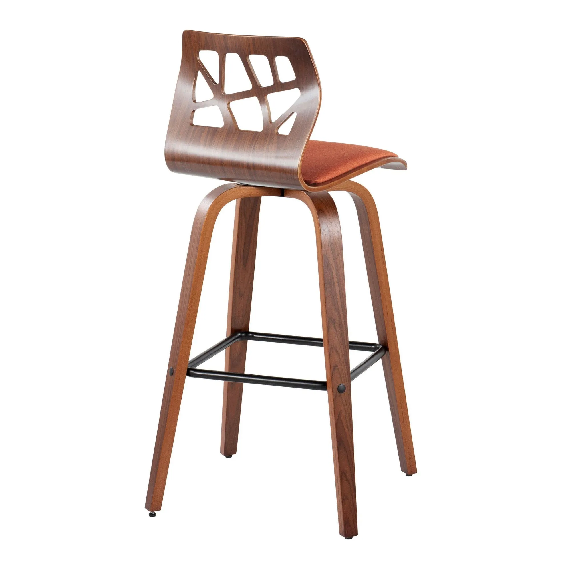 Folia 30" Fixed-Height Barstool - Set of 2 By LumiSource - B30-FOLIAFB-GRTZQ2 LGYLGYLGY2