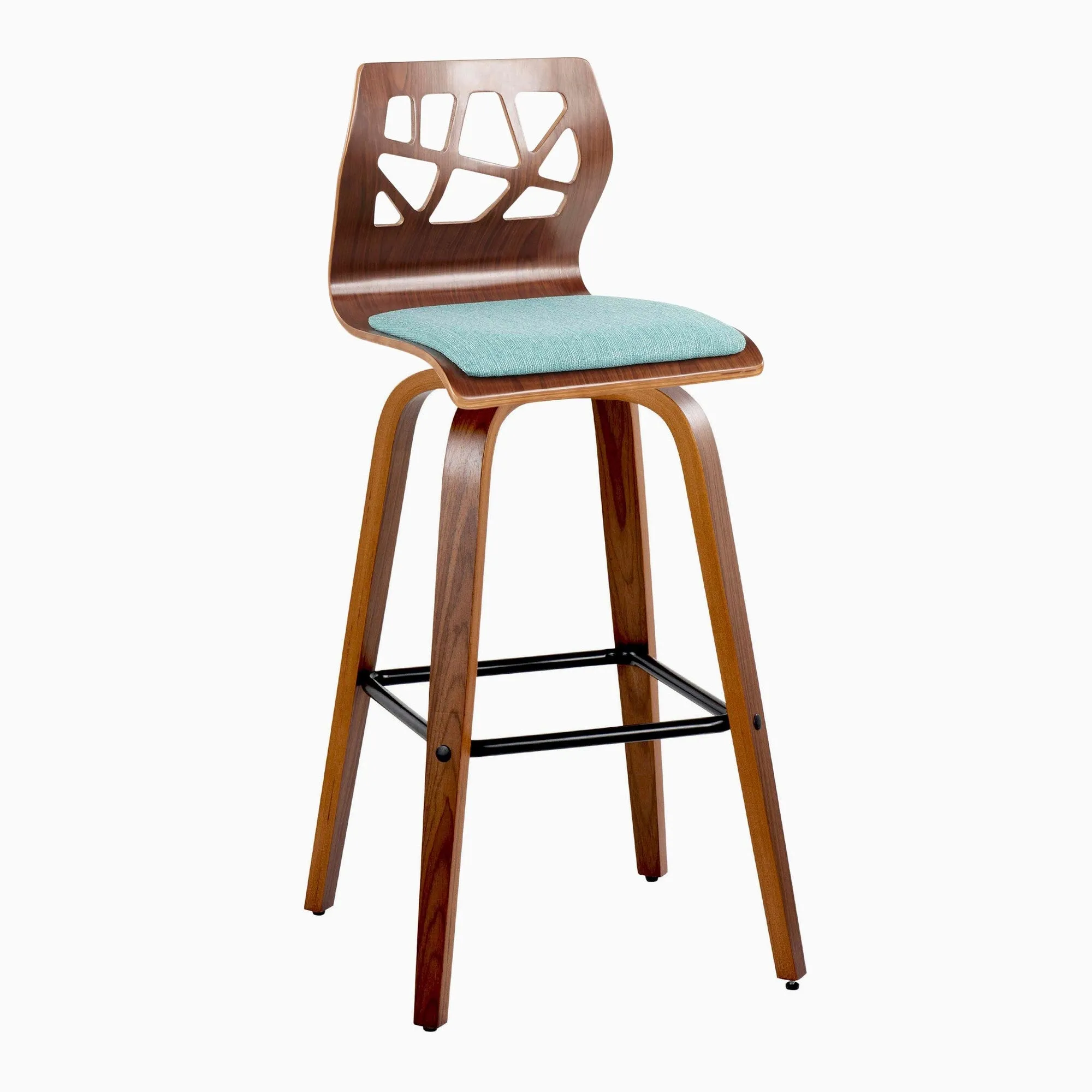 Folia 30" Fixed-Height Barstool - Set of 2 By LumiSource - B30-FOLIAFB-GRTZQ2 LGYLGYLGY2