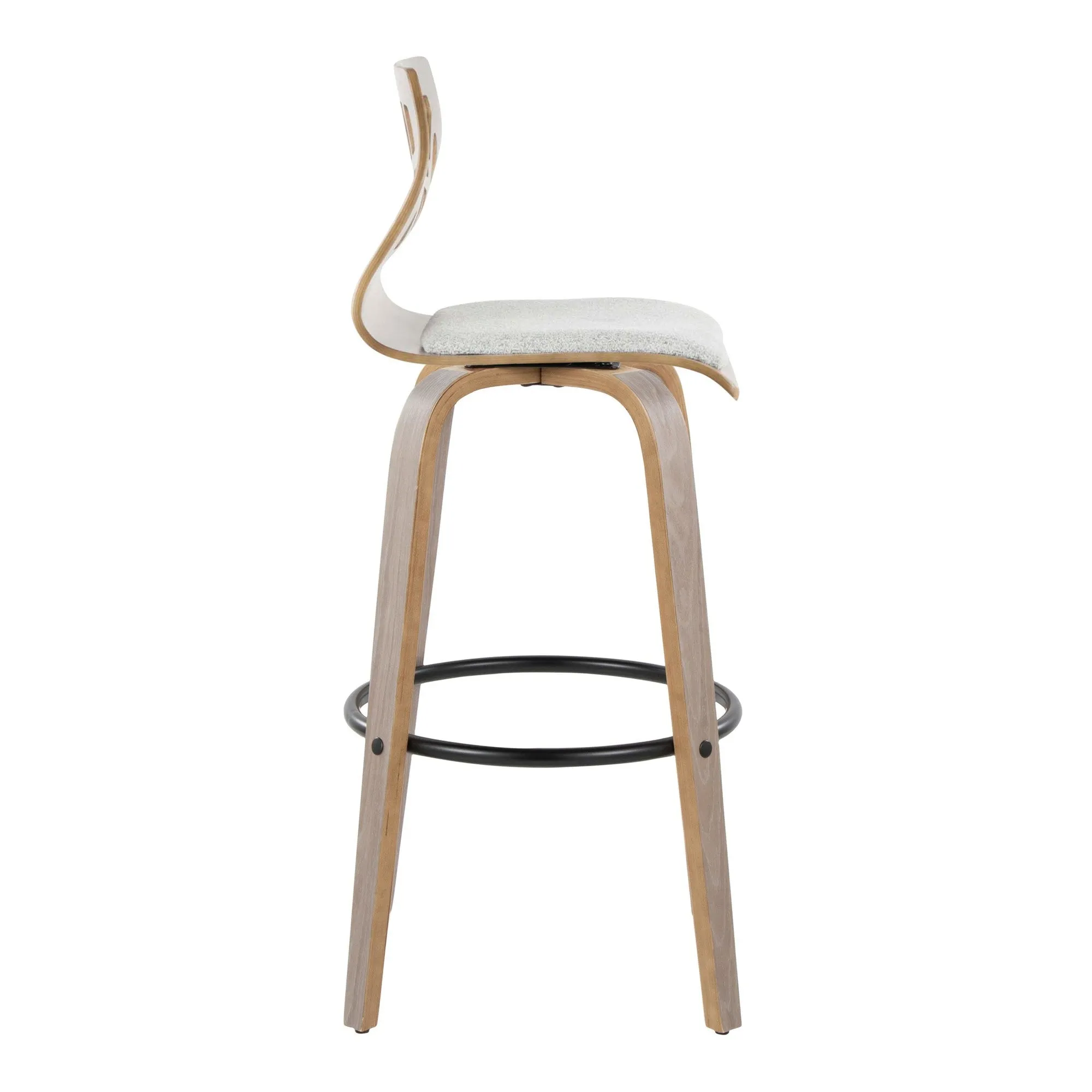 Folia 30" Fixed-Height Barstool - Set of 2 By LumiSource - B30-FOLIAFB-GRTZQ2 LGYLGYLGY2