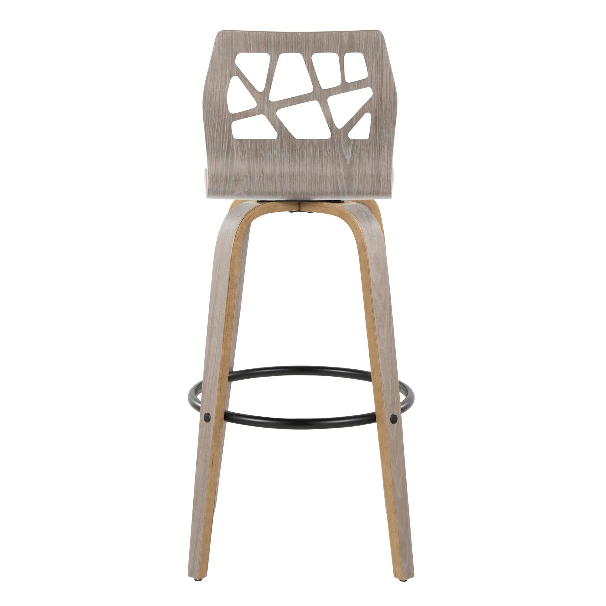 Folia 30" Fixed-Height Barstool - Set of 2 By LumiSource - B30-FOLIAFB-GRTZQ2 LGYLGYLGY2