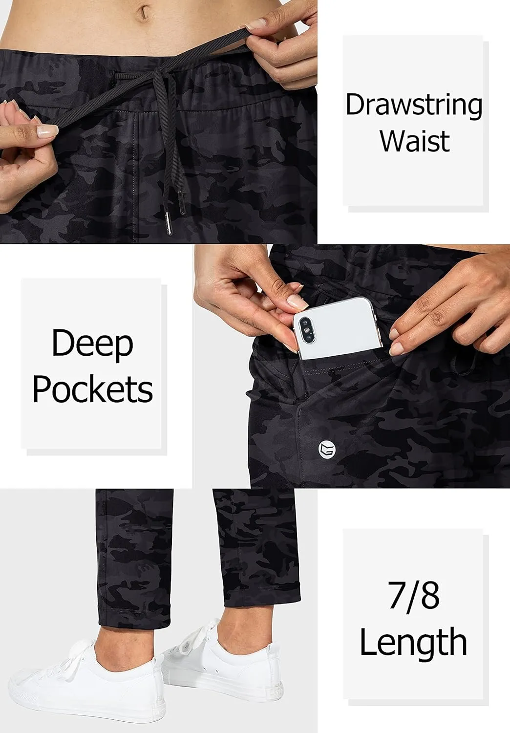 G Gradual Women's Pants with Deep Pockets 7/8 Stretch Ankle Sweatpants for Golf, Athletic, Lounge, Travel, Work