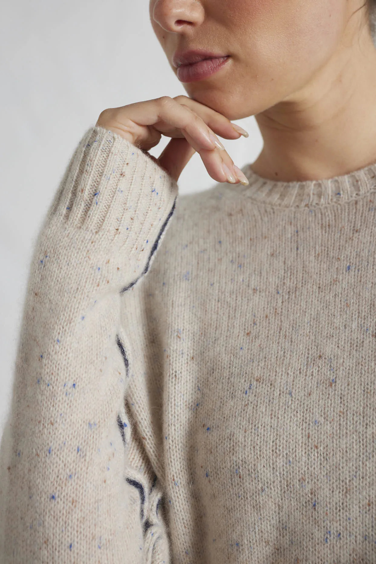 Georgia Cashmere Sweater in Seashell