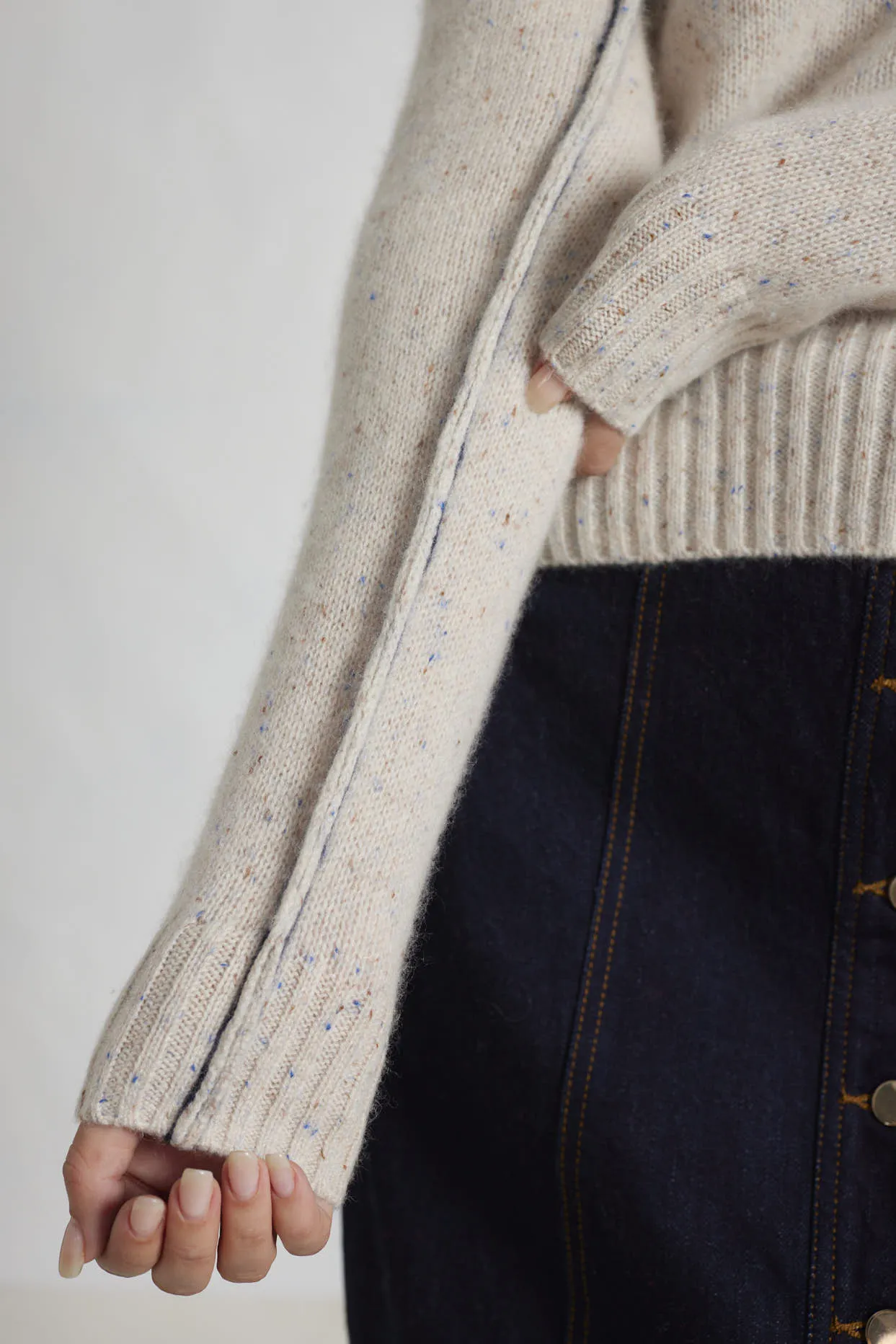 Georgia Cashmere Sweater in Seashell