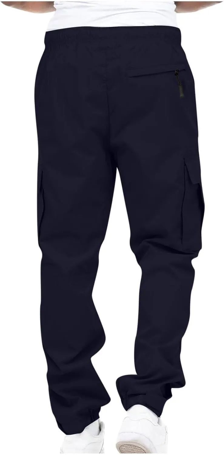 GIERIDUC Mens Heavyweight Fleece Sweatpants Tactical Pants for Men Black Corduroy Pants Mens Skinny Sweatpants