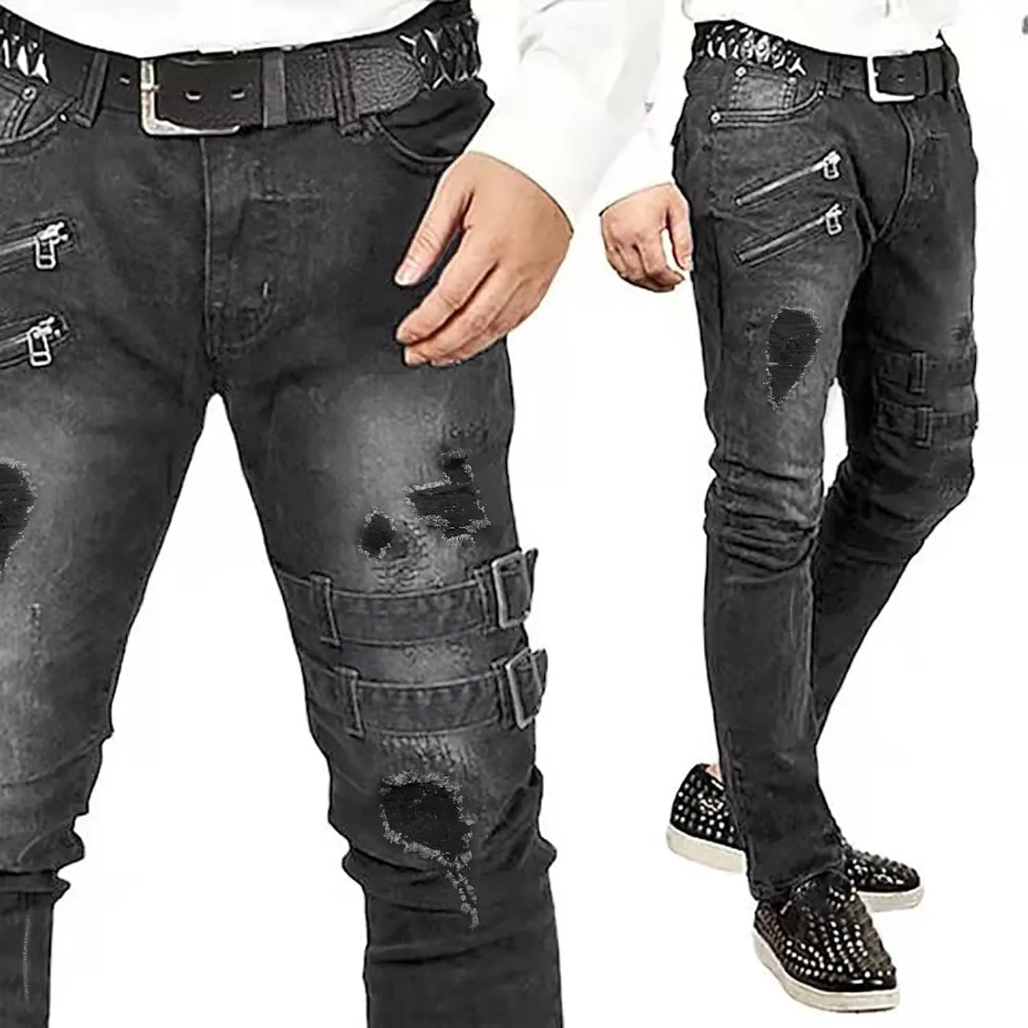 GIERIDUC Men's Wide Leg Flare Sweatpants Work Pants for Men Cargo Pocket Mens Gabardine Dress Pants Essential Jogging Pants
