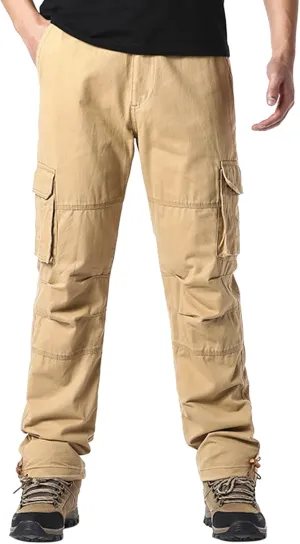 GIERIDUC Straight Leg Cargo Pants for Mens Home Workout Equipment for Men Brown Dress Pants Slim Fit Big and Tall Mens Pants