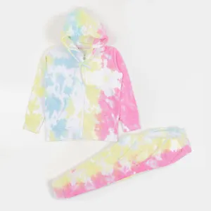 Girls 2 Piece Suit Multi Tie Dye