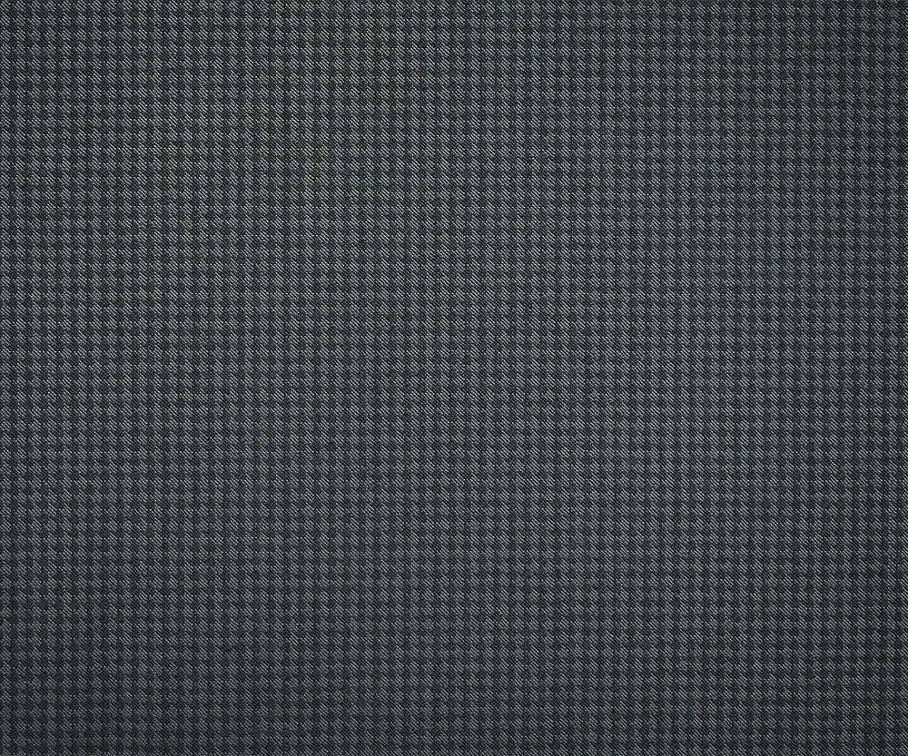 Gray-Black Poly-Wool Houndstooth Woven Shirting Fabric