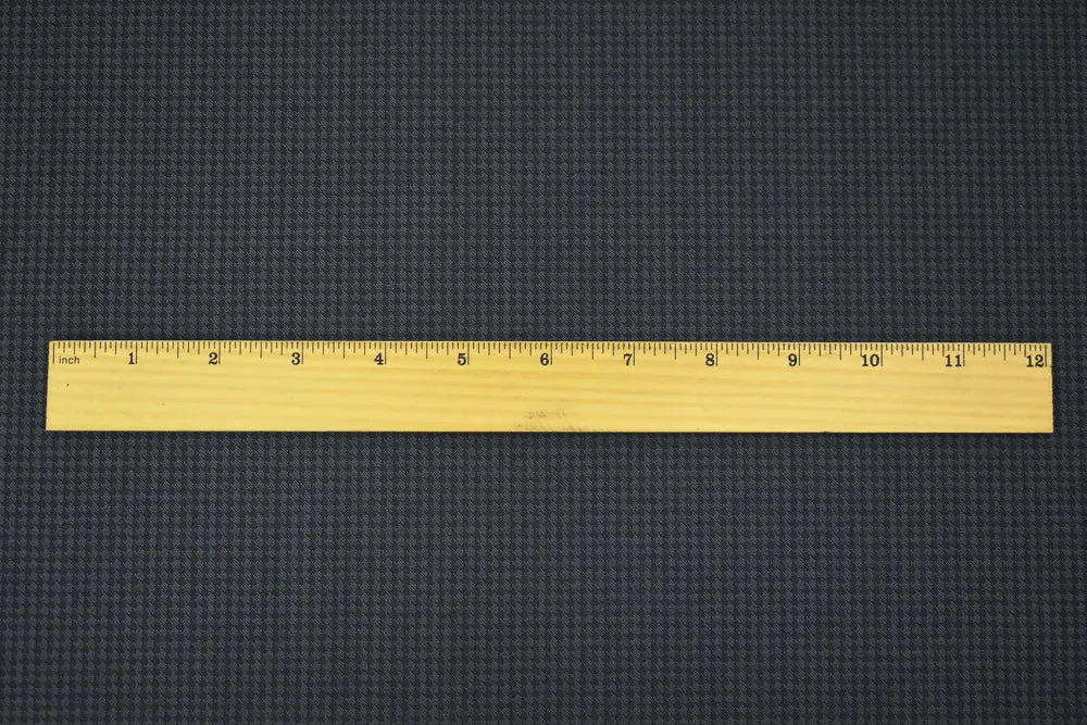 Gray-Black Poly-Wool Houndstooth Woven Shirting Fabric