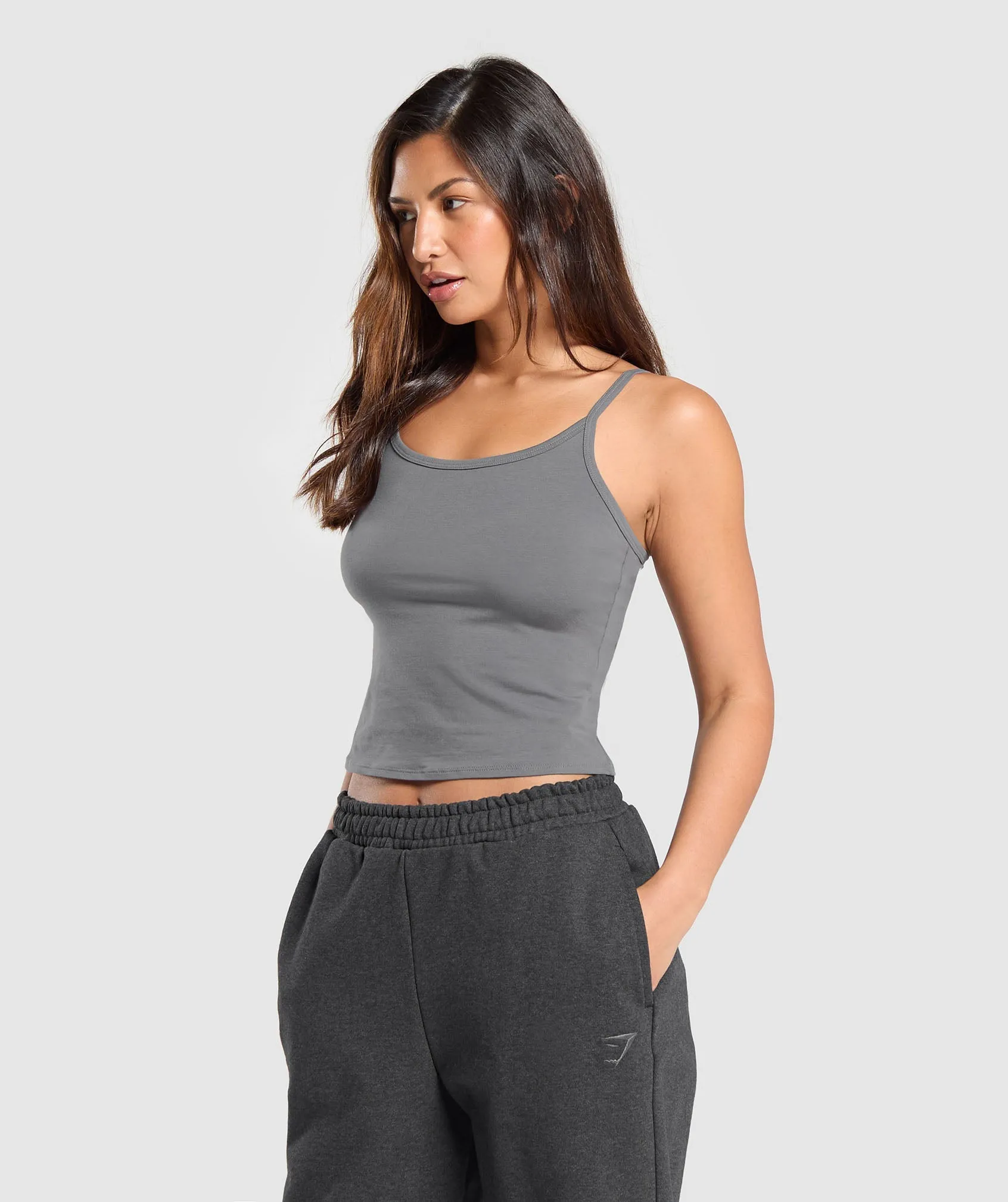 Gymshark Cotton Cami Tank - Brushed Grey