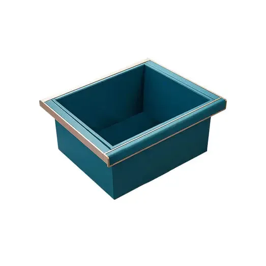 Higold B Series Pull Out Wardrobe Basket Deep Fits 600mm Cabinet Teal with Satin Champagne