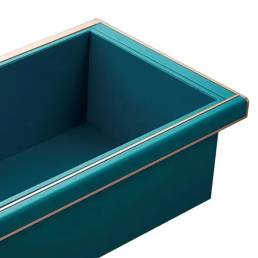 Higold B Series Pull Out Wardrobe Basket Deep Fits 600mm Cabinet Teal with Satin Champagne
