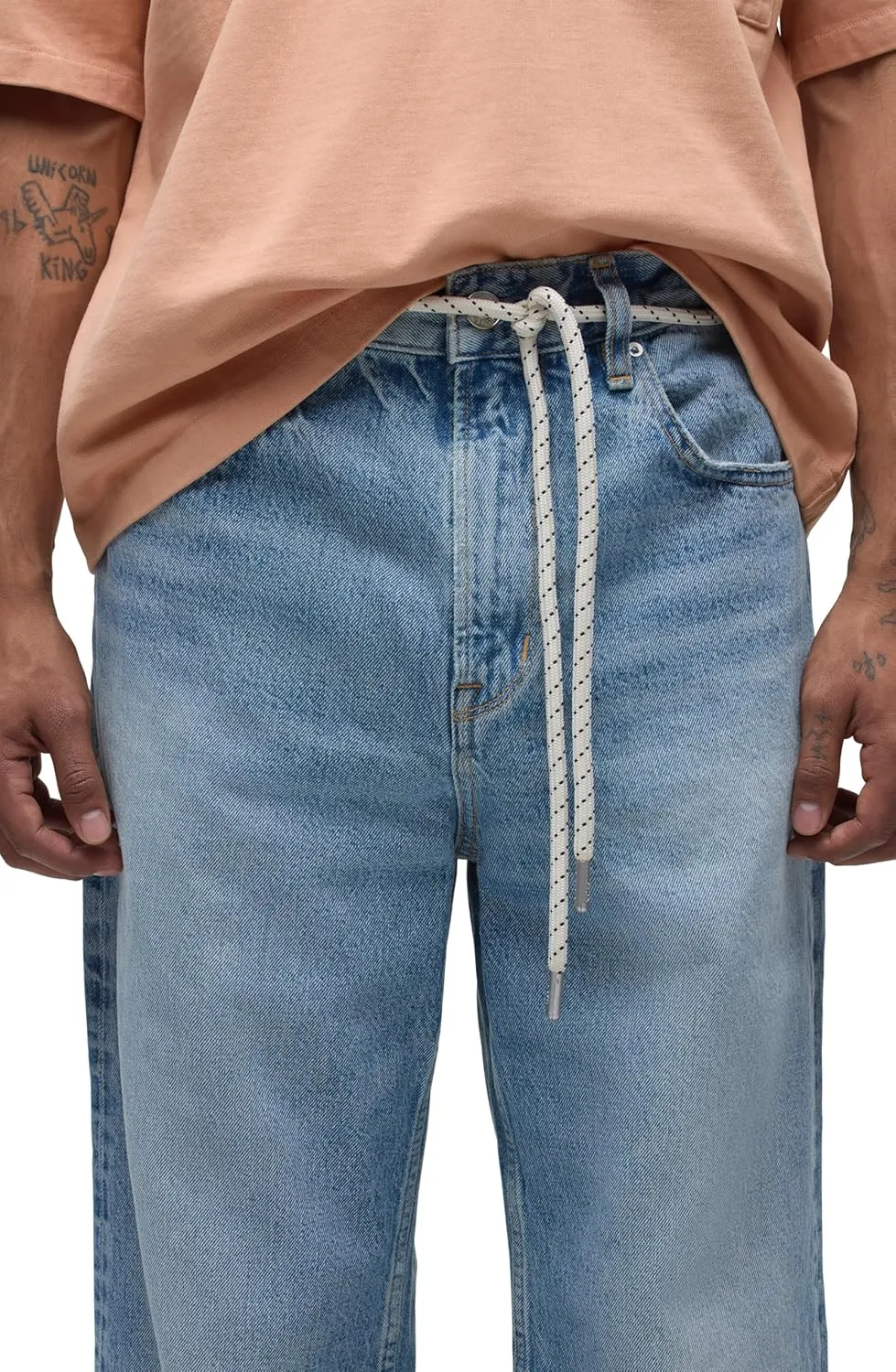 HUDSON Men's Luca Loose Fit Wide Leg Denim Pant