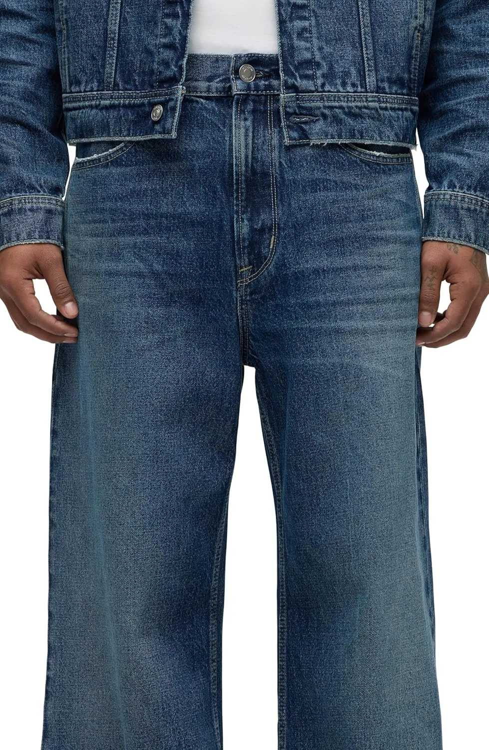 HUDSON Men's Luca Loose Fit Wide Leg Denim Pant