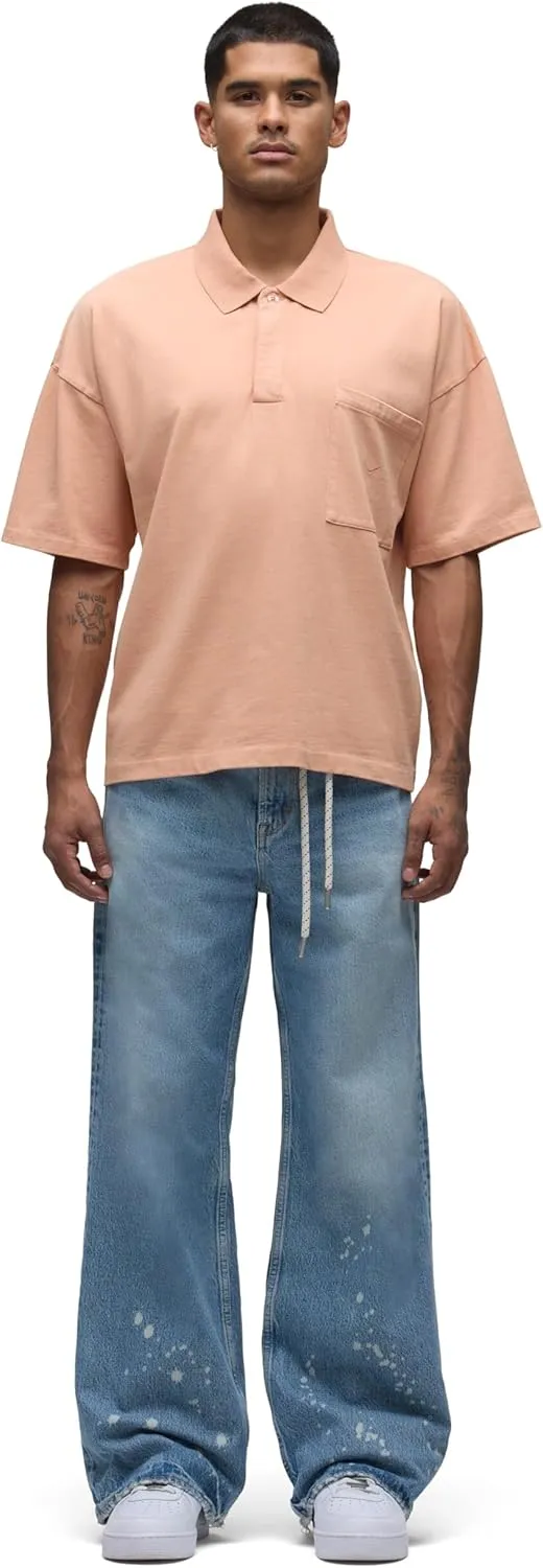 HUDSON Men's Luca Loose Fit Wide Leg Denim Pant