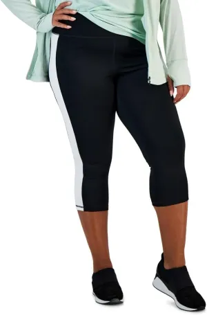 Ideology Womens Plus Running Yoga Capri Pants Black 2X