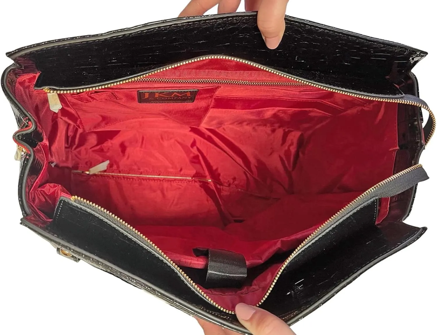 JKM & Company Rolling Laptop Bag for Women | Designer Wheeled Briefcase | Fits 13-17" Laptops | Office Travel Computer Case (Baton Rouge)