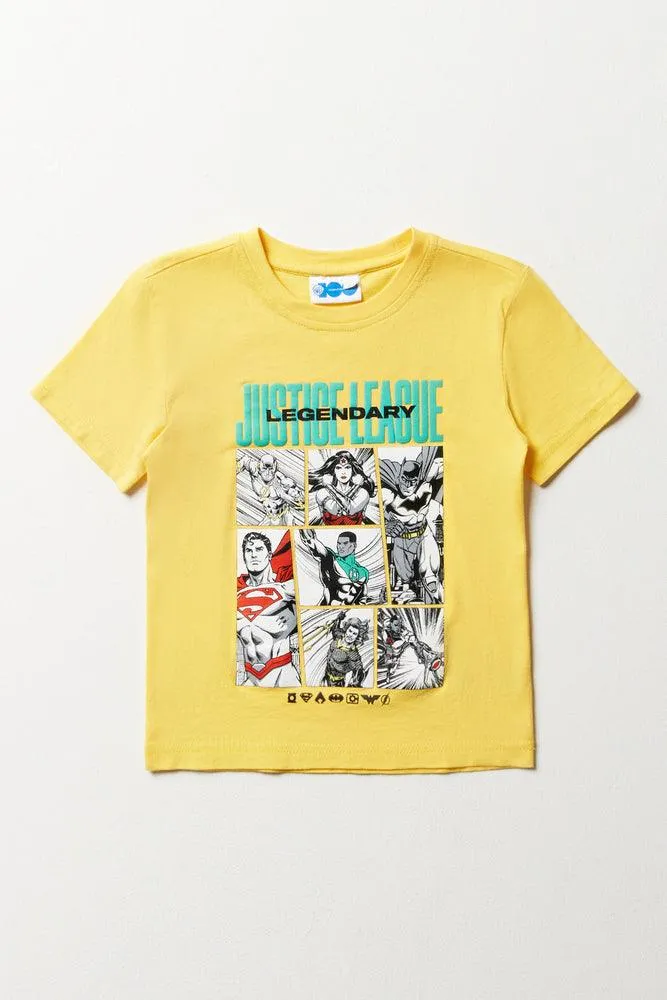 Justice League Short Sleeve T-Shirt Yellow