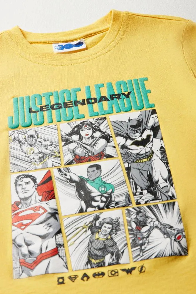 Justice League Short Sleeve T-Shirt Yellow