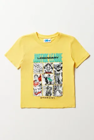 Justice League Short Sleeve T-Shirt Yellow
