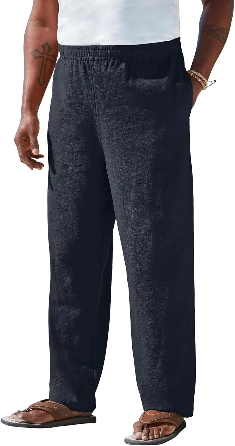 KingSize Men's Big & Tall Elastic Waist Gauze Cotton Pants