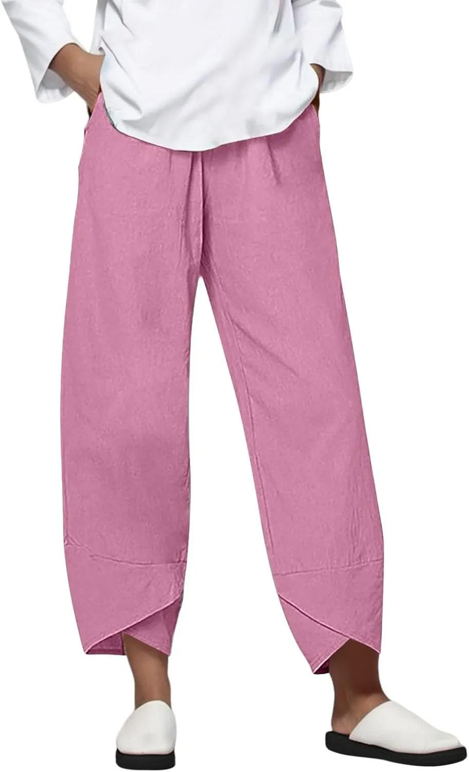 Lady Trouser Pant Summer Pants High Casual Waist Long Solid Cotton Pants 70s Pants Women Sexy Lounging