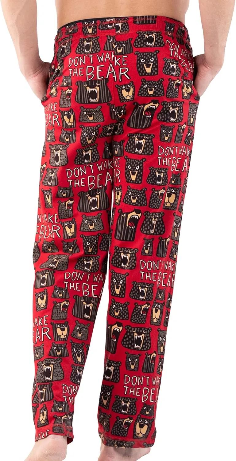 Lazy One Bear & Bigfoot Pajama Pants For Men, Men's Separate Bottoms, Lounge Pants, Funny, Humorous