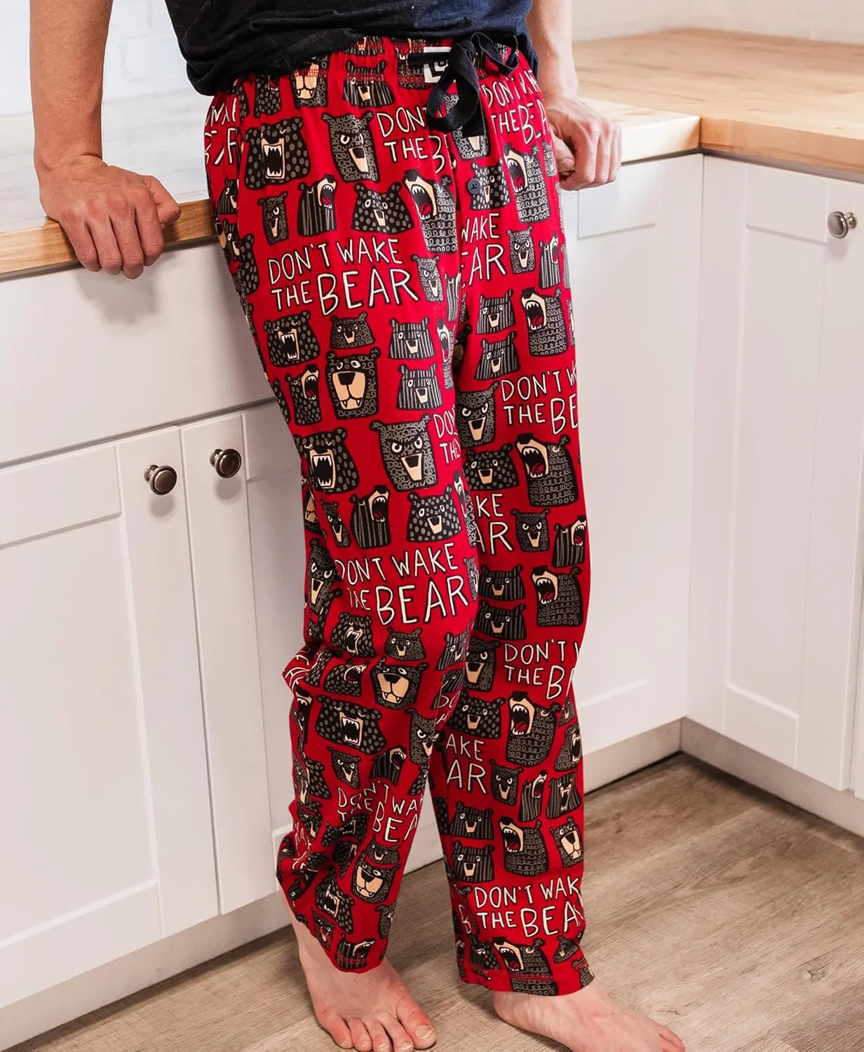 Lazy One Bear & Bigfoot Pajama Pants For Men, Men's Separate Bottoms, Lounge Pants, Funny, Humorous