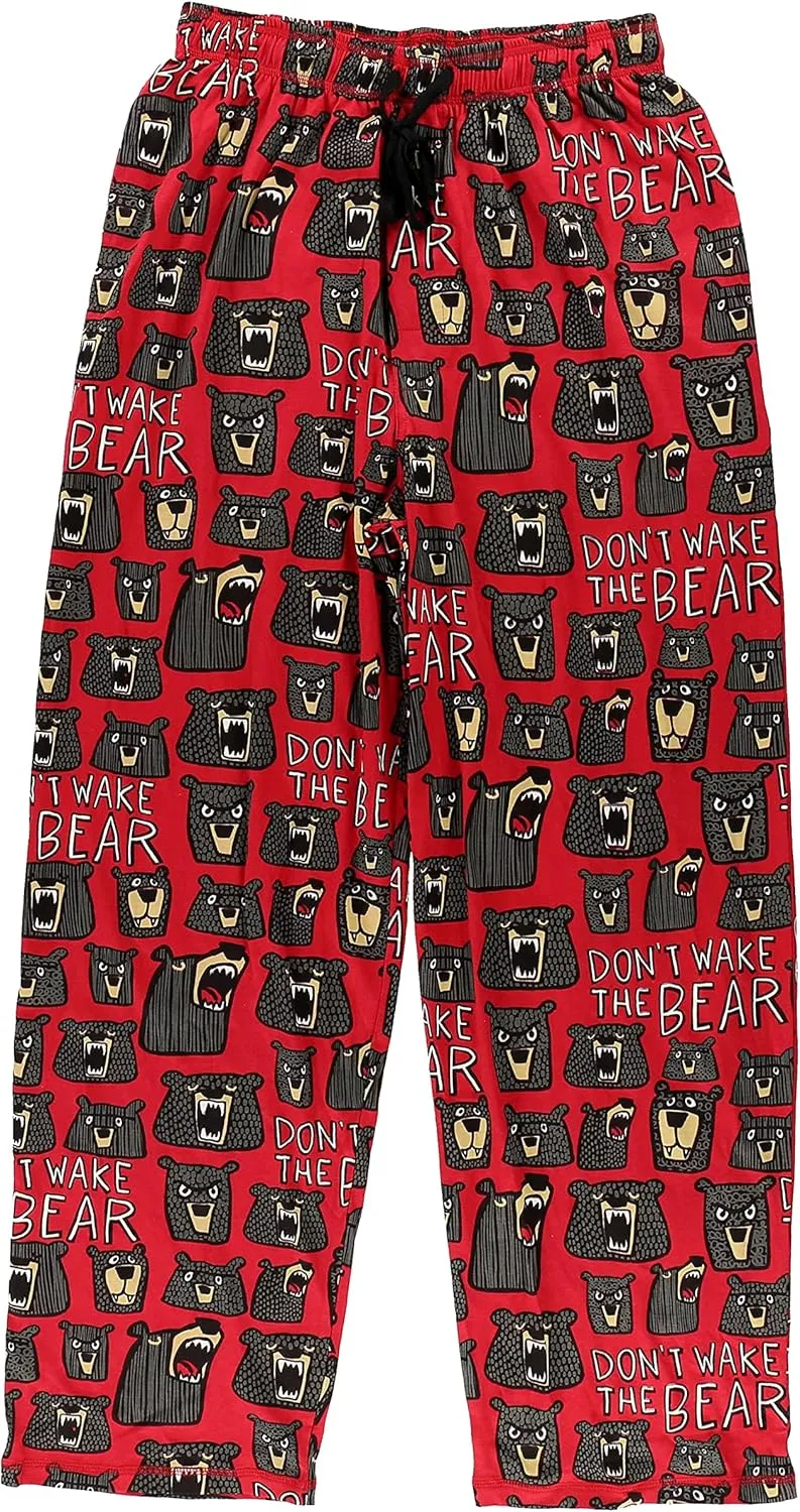 Lazy One Bear & Bigfoot Pajama Pants For Men, Men's Separate Bottoms, Lounge Pants, Funny, Humorous