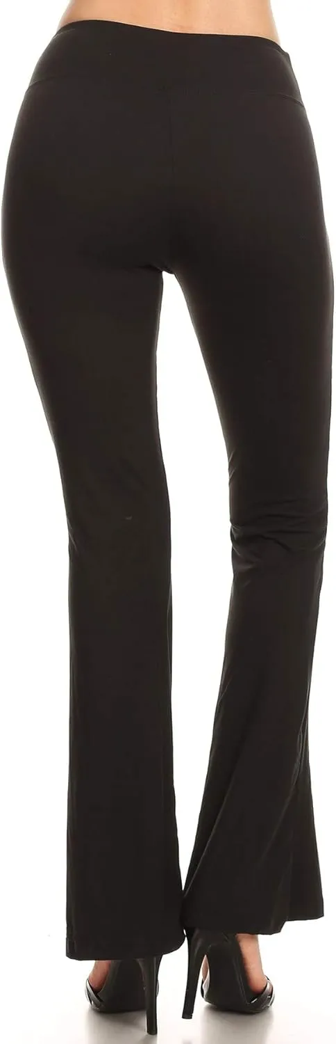 Leggings Depot Women's High Waist Flared Casual, Work, Lounge Palazzo Pants-Wide Leg