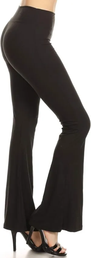 Leggings Depot Women's High Waist Flared Casual, Work, Lounge Palazzo Pants-Wide Leg