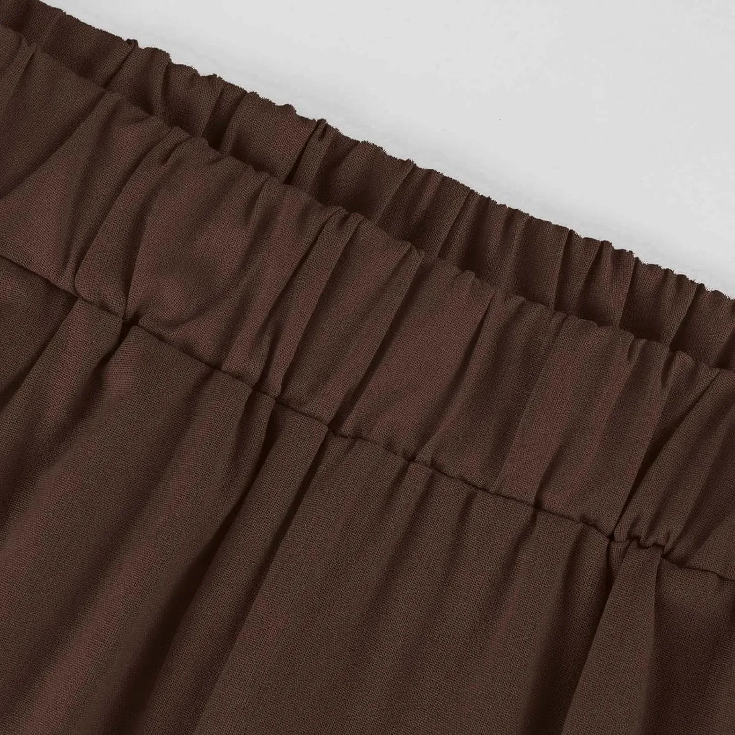 Linen Pants for Women Lightweight Casual Loose High Waist Straight Legs Trousers Summer Beach Yoga Pants with Pockets