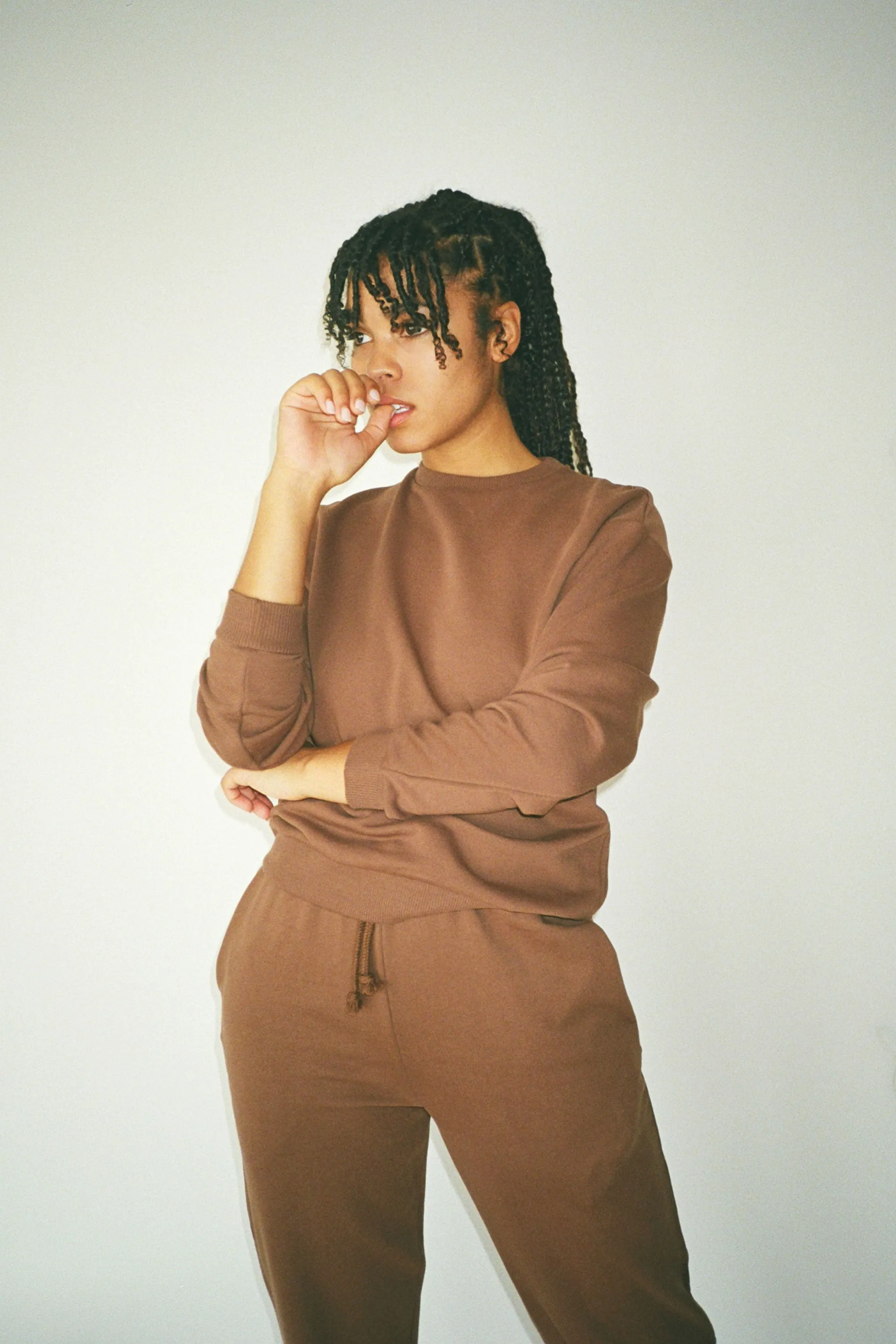 Loam Brown Loose Sweat Shirt