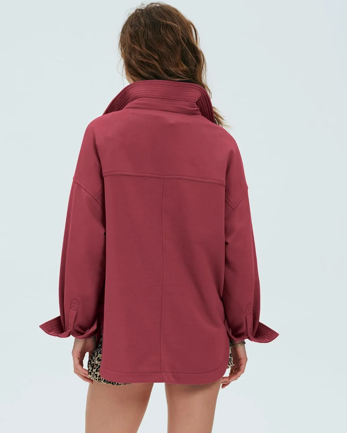 Locachy Women's Casual Oversized Polo Sweatshirt Lapel Long Sleeve Button Pullover Tops Fashion Outfits Clothes