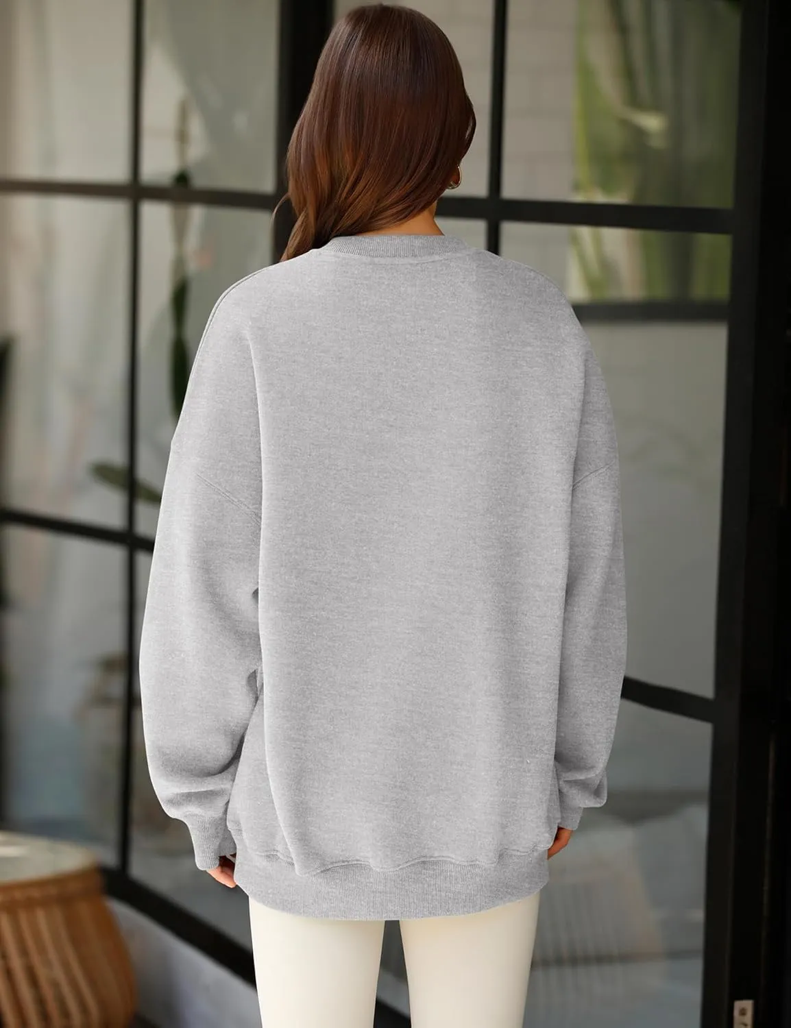 LOMON Oversized Sweatshirt for Women Crewneck Long Sleeve Casual Fleece Tops Graphic Hoodies Pullover Sweater