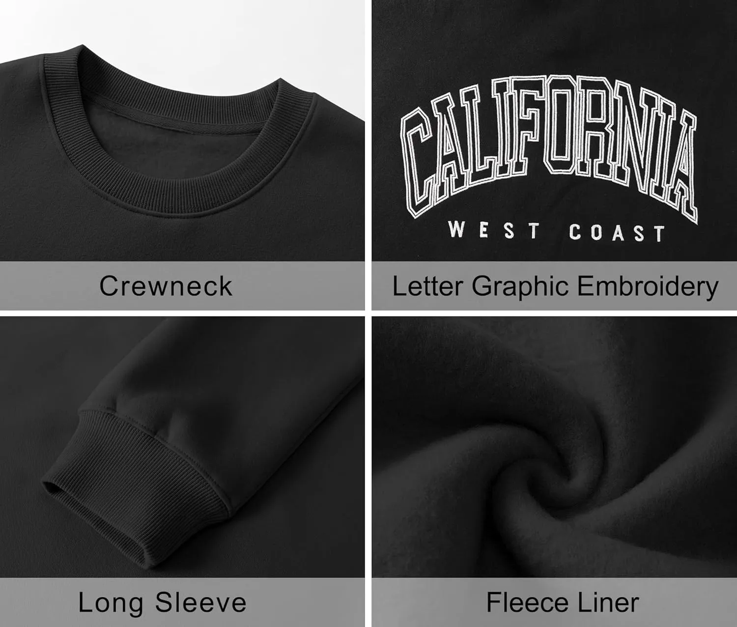 LOMON Oversized Sweatshirt for Women Crewneck Long Sleeve Casual Fleece Tops Graphic Hoodies Pullover Sweater