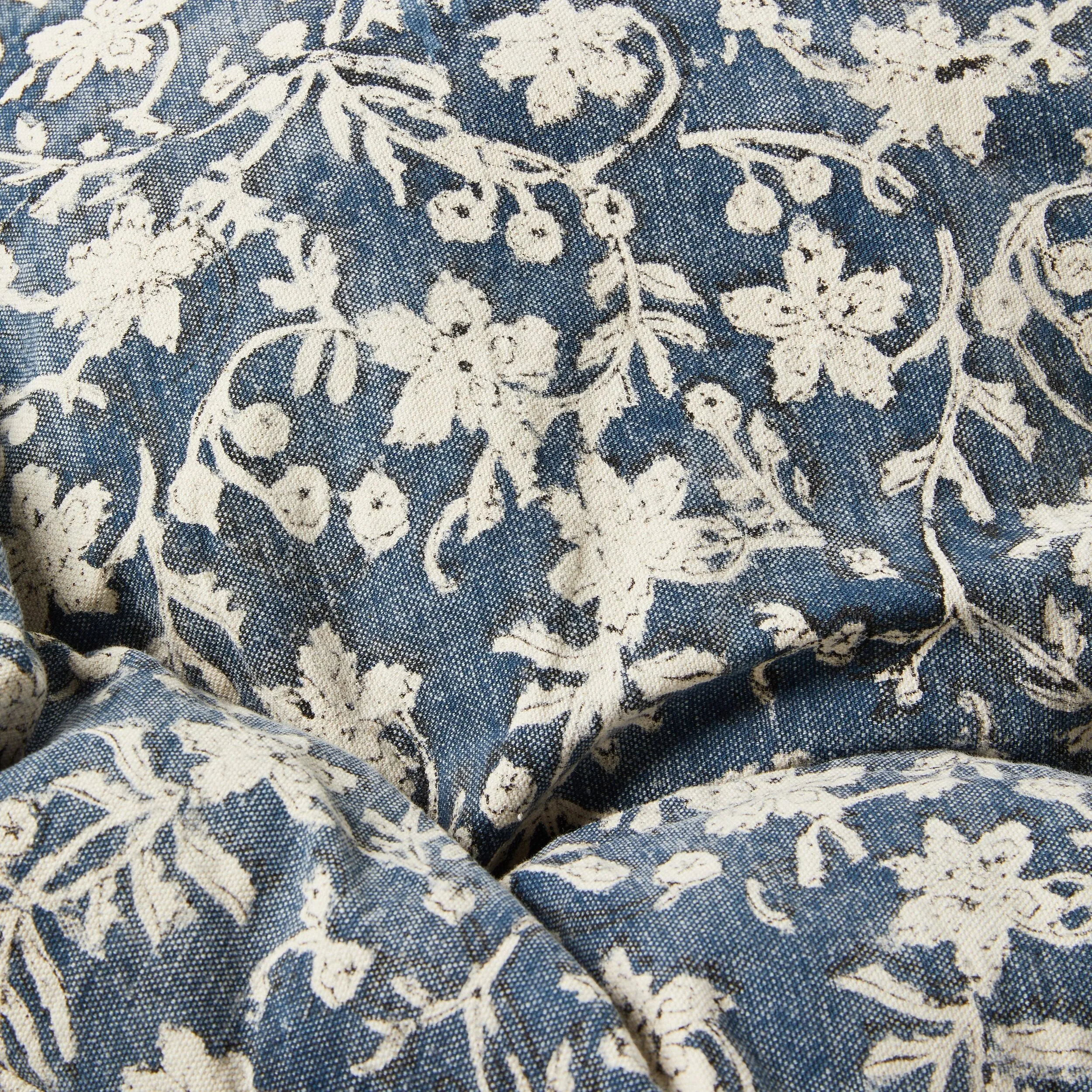 Louna Blockprint Indigo Pet Bed 60x15cm