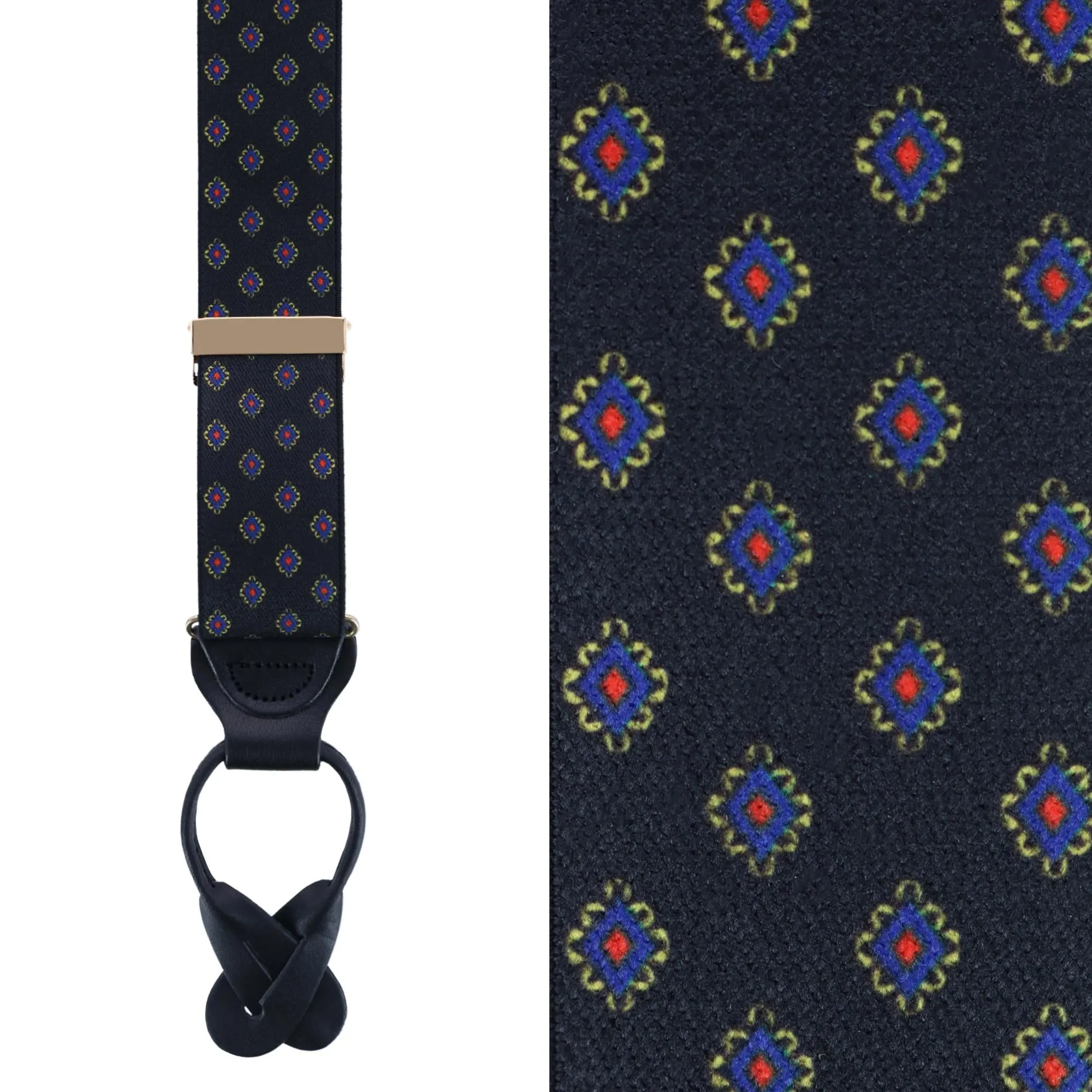 Luxe Diamond Elastic Button End Braces