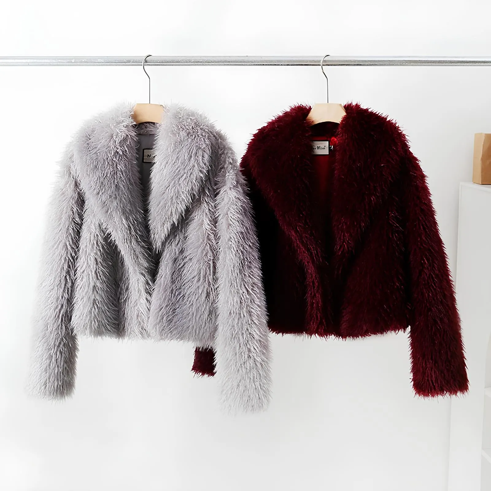 Luxury Burgundy Faux Fur Coat  The Ultimate Winter Statement Piece