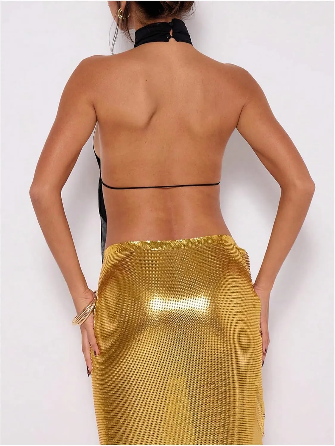 MakeMeChic Women's Cheetah Print Halter Top Y2K Tie Front Backless Club Going Out Tank Tops