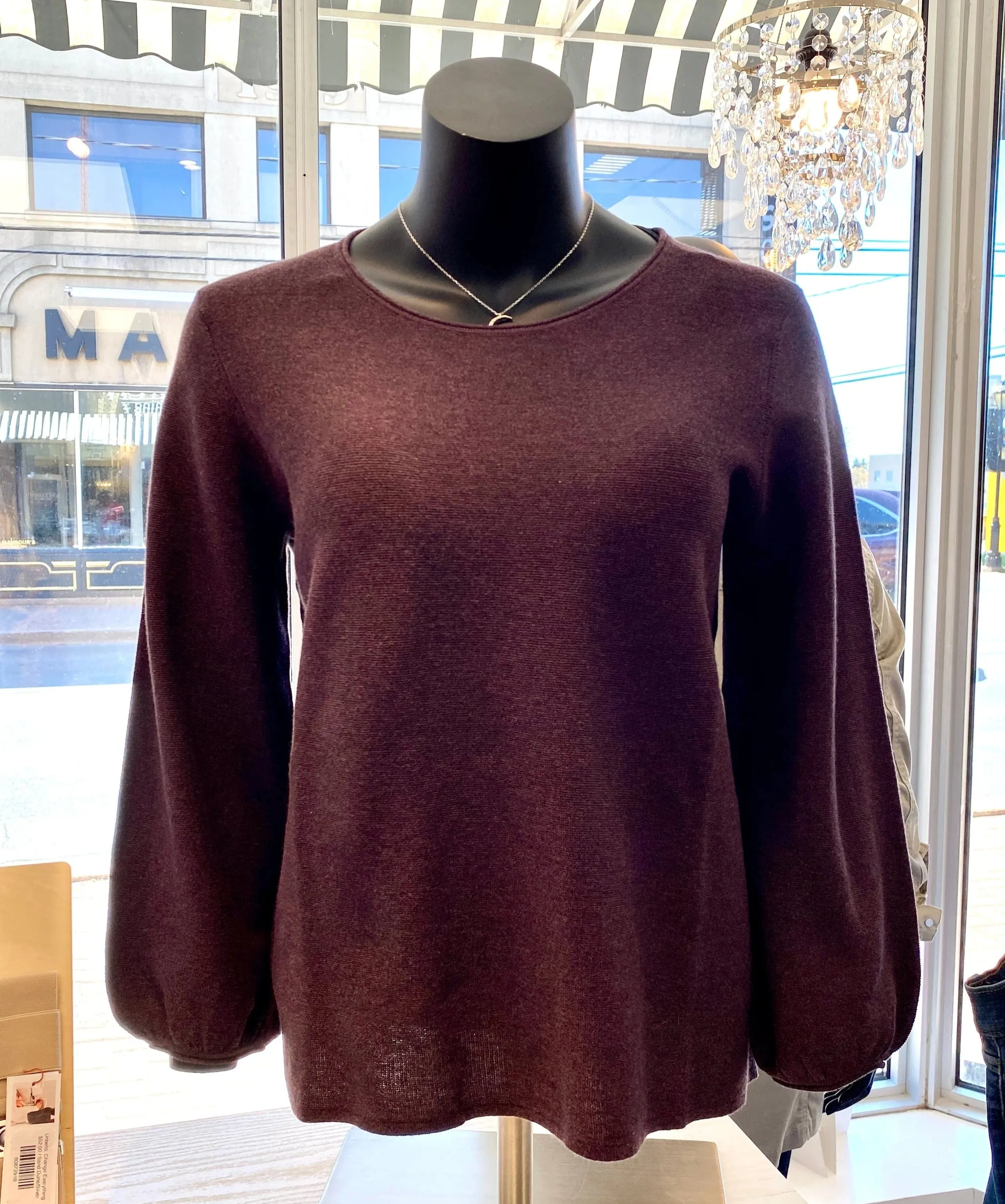 Mansted Mirabelle Sweater 3/4 Loose Sleeve and Rolled Edge Neck - 65