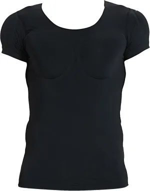 Men Realistic Chest Muscle T-Shirt Ice Silk Quick Dry Padded Shoulders Body Shaper Underwear
